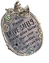 Please Drive Safely Never Drive Faster Than Your Guardian Angel Can Fly Car Charm Sun Visor Clip Religious Gifts for Chr
