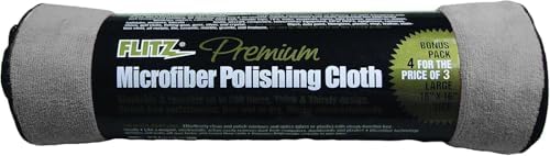 Microfiber Polishing Cloths - Grey, 400 GSM (16"x16", 4 Pack)