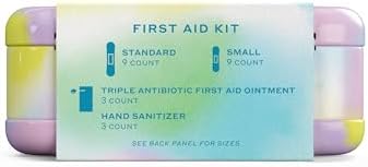Quick Fix Colorwash, On The Go First Aid Kit, Assorted Bandages, Ointments, and Hand Sanitizer, Tie Dye Patterns, 2 Pack