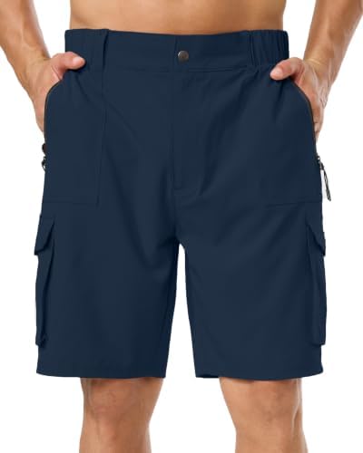 Men's Lightweight Hiking Work Cargo Shorts 9" Quick Dry with 5 Pockets