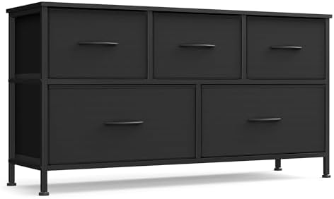 Dresser for Bedroom, Wide Dresser with 5 Fabric Drawers