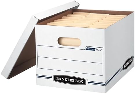 12-Pack Basic-Duty File Storage Box with Lid, Letter/Legal