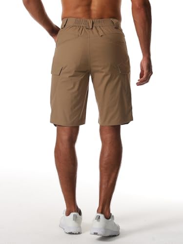 Men's Hiking Shorts Waterproof Tactical Cargo Short Pants Quick Dry Work Shorts with Multi Pockets(No Belt)