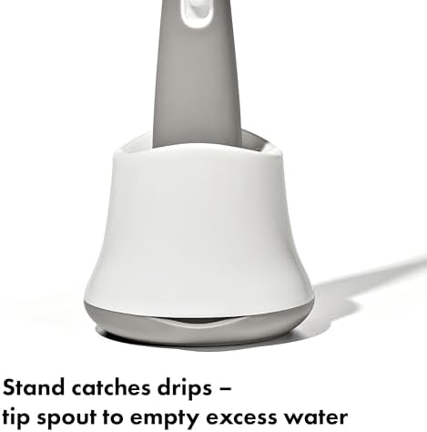 Baby Bottle Brush with Nipple Cleaner and Stand, Gray 2-Pack
