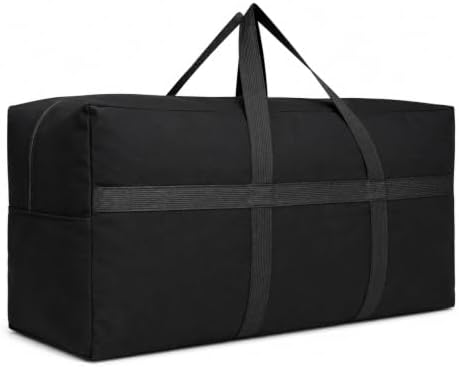 Extra Large Canvas Storage Duffle Bag, Duffel Bag for Travel Black 130L