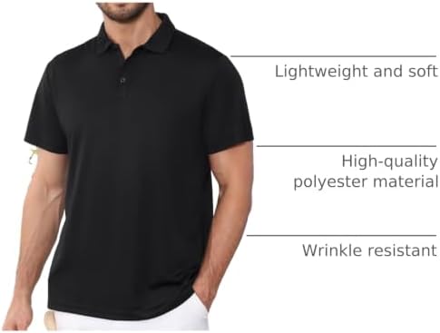 5 Pack Polo Shirts for Men Short Sleeve Collared Golf Polos