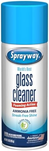 Glass Cleaner Foaming Aerosol Spray, 15oz, Pack of 6 | Ammonia-Free, Streakless, Fast-Acting | Cleans & Polishes Glass Surfaces | Fresh Scent, Removes Fingerprints, Dust, Dirt, Smoke Film