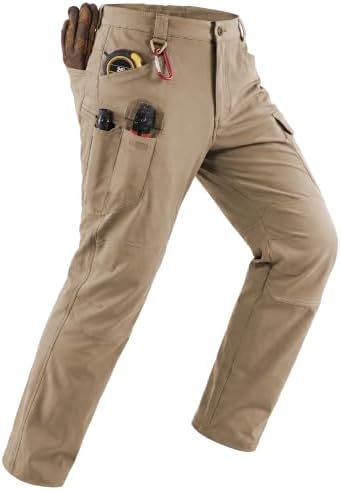 Men's Tactical Cargo Work Pants Stretch Fishing Pants Water Resistant