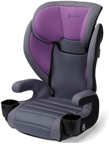 Grow and Go 2-in-1 Booster Car Seat with ComfortWings, Converts High-Back to Backless, 19" Wide, Slim Design, Lightweight, Foldable, Easy-Clean, Cup Holders, 40-100 lbs, Crushed Grape