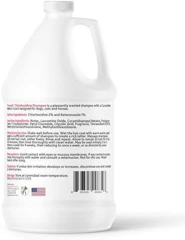 Truseb Chlorhexidine Shampoo for Dogs Cats & Horses with Aloe Vera - Antibacterial Antifungal Medicated Dog ketoconazole Shampoo and Conditioner -Skin Irritation, Hot Spots, Redness Relief (1 Gallon)