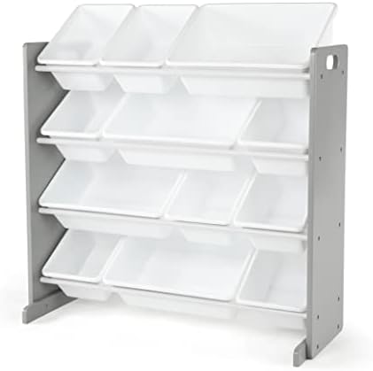 Kids Toy Organizer with 12 Bins, 4 Tier Storage for Playroom