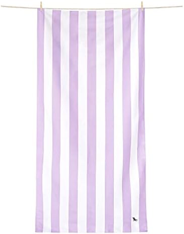 Beach Towel - Quick Dry, Sand Free - Compact, Lightweight - 100% Recycled - Includes Bag - Cabana Light - Lombok Lilac - Large (160x90cm, 63x35)