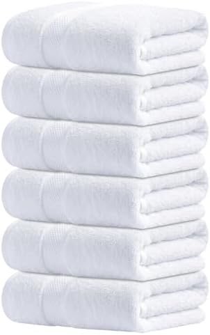 100% Cotton Hand Towels for Bathroom - Set of 6