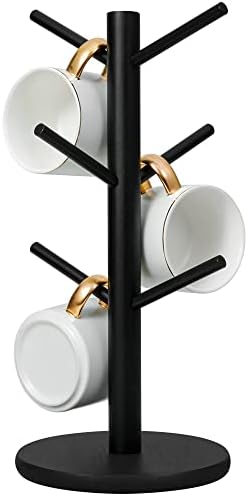 Mug Holder Tree, Coffee Cup Holder with 6 Hooks (Black)