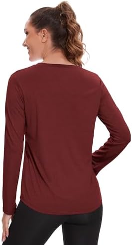 7 Pack Womens Long Sleeve Athletic Shirts Quick Dry Workout Tops V Neck