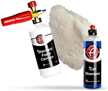 Adam's Polishes Standard Foam Cannon, Car Shampoo & Wash Pad Bundle - Foam Cannon Soap Sprayer for Car Wash, Patio & House Cleaning | Sprayer Cleaner Cannister for Pressure Washer