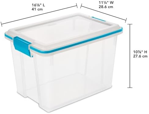 Gasket Storage Box with Lids for Home & Office, 20 Quart, 6-Pack