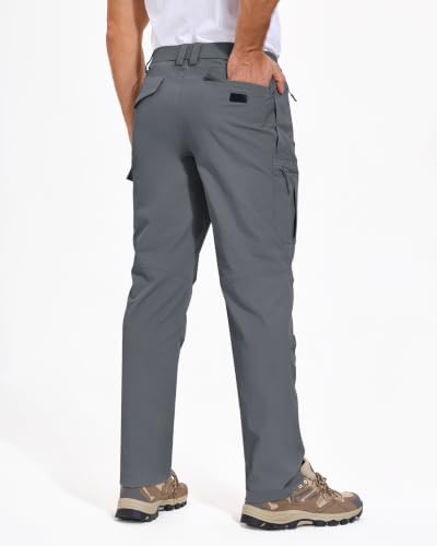 Mens Hiking Pants Lightweight Stretch Cargo Pants Nylon Quick Dry Breathable Waterproof for Casual Travel 6 Pockets