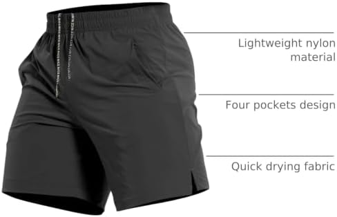 Mens Workout Athletic Shorts 7 inch / 5 inch Quick Dry Running Shorts Men Lightweight Sports Gym Shorts with Pocket