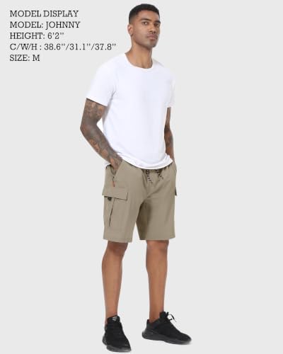 Men's Cargo Shorts Quick Dry Lightweight Stretch Hiking Shorts for Men with 5 Pockets No Lining