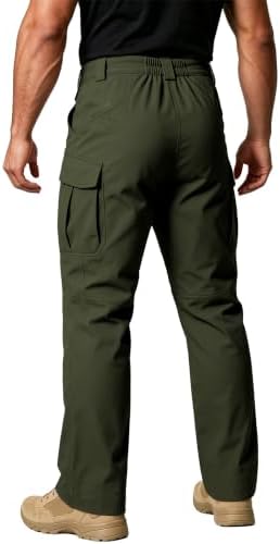 Men's Tactical Cargo Pants Stretch Ripstop Hiking Work Pants with 9 Pockets