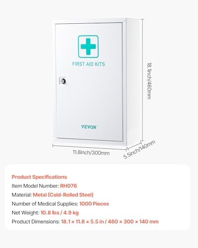 3-Shelf First Aid Cabinet 1000 Pieces Large Capacity First Aid Kit