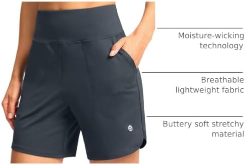Women's Athletic Shorts 6" High Waisted Casual Shorts for Women