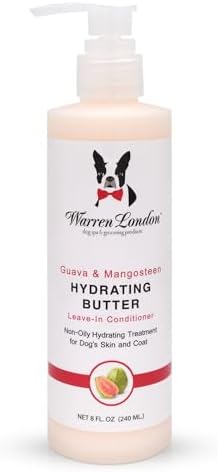Hydrating Butter Leave in Pet Conditioner for Dogs | Lotion for Skin and Coat | Aloe Puppy & Dog Conditioner for Hair Detangler, Dry Skin, & Pet Fur Dandruff | Made in USA | Guava 8oz