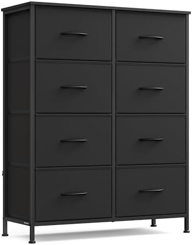 Dresser for Bedroom, Tall Dresser with 8 Fabric Drawers