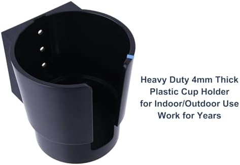 Universal Large Cup Holder Wall Mount, Heavy Duty Plastic Drink Holder