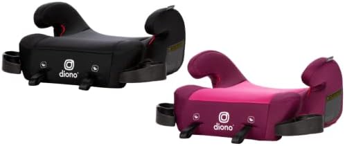 Diono Solana 2 XL Pack of 2 2022, Dual Latch Connectors, Lightweight Backless Belt-Positioning Booster Car Seat, 8 Years 1 Booster Seat, Black/Pink