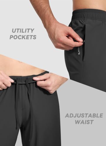 Men's Lightweight Running Workout Pants Quick Dry with 3 Pockets