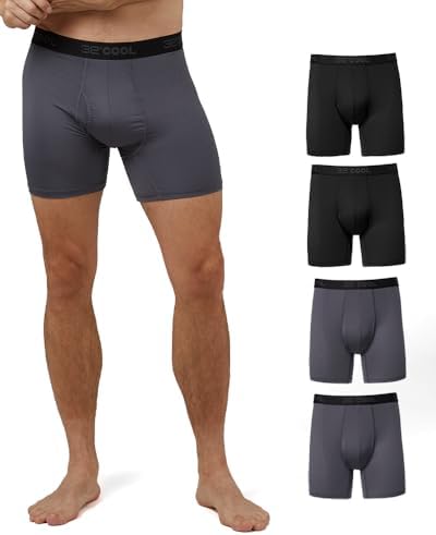 32º DEGREES mens Mens 4-pack Active Mesh Quick Dry Performance Boxer Brief