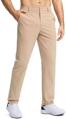 Men's Golf Pants Stretch Work Dress Comfy Pants 30"/32"/34" Lightweight Quick Dry Casual Slacks Trousers with Pockets