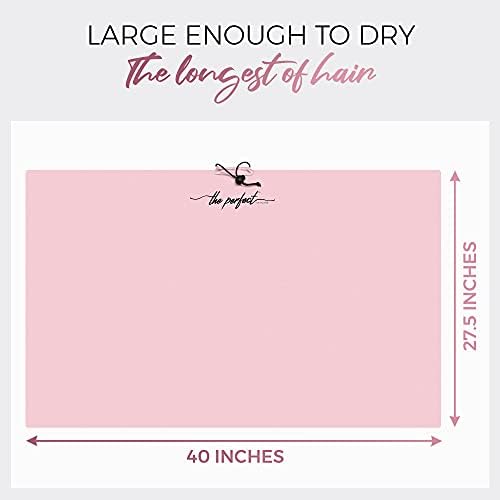 Microfiber Hair Towel Wrap for Women – Large Fast Drying Hair Towel with Patented Clip – Anti-Frizz, Super Absorbent, Silky Smooth Microfiber – Plopping Hair Wrap for Curly, Wavy & Straight Hair