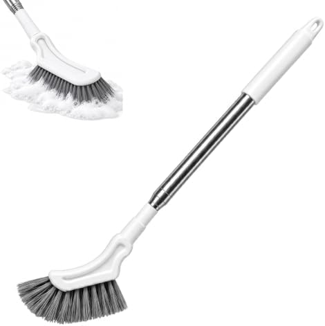 Multifunctional Extendable Long Handle Floor Scrub Brush, L-Shaped Heads
