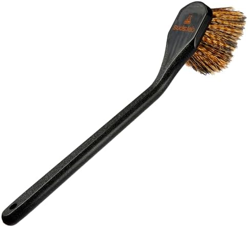 Suds Lab FW Fender Well Brush, Long Handle Tire Cleaner, 18-Inch, Black