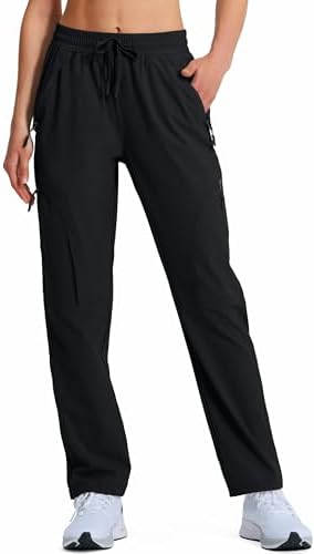 Women's Lightweight Hiking Cargo Safari Pants with Zipper Pockets