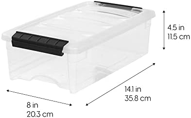 10-Pack 6 Quart Storage Bins with Lids, Pearl