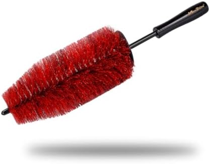 Universal 10” Wheel & Rim Brush – Soft Bristle Scratch-Free Car Detailing Brush with Comfort Grip & Knuckle Guard – Tire, Spoke, Lug Nut & Brake Dust Cleaner for Cars, Trucks, SUVs & Boats