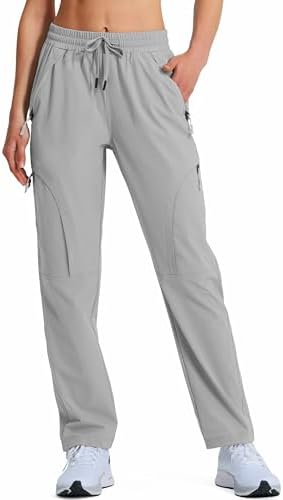 Women's Lightweight Hiking Cargo Safari Pants with Zipper Pockets