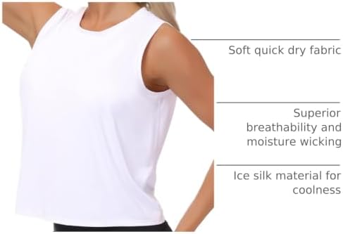 Ice Silk Workout Tops for Women Quick Dry Muscle Gym Running Shirts Sleeveless Flowy Yoga Tank Tops