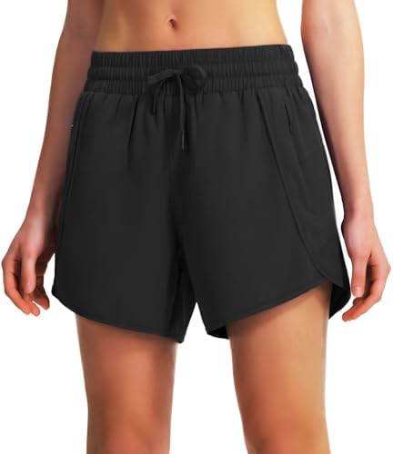 Women's 5"/7" Athletic Running Shorts Quick Dry with Zipper Pockets