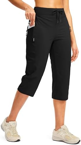 Women's Capri Pants Lightweight Hiking Travel Capris with Pockets