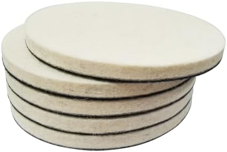 5 Pcs 5" Wool Felt Polishing Pads, Flocking Hook & Loop Back