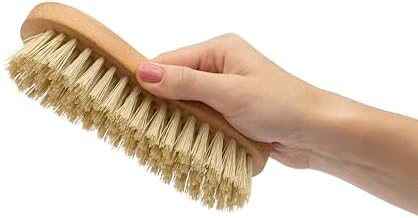 Peanut Scrub Brush, Wooden Hand Cleaning Brush, Stiff Nylon, 2 Pack