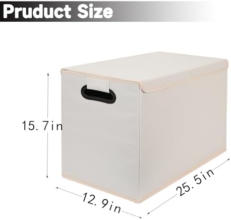 Car Trunk Organizer with Lid, Beige, 600D Oxford Cloth, Collapsible, for Automobiles, 26x13x16 Inches, 83 Liters