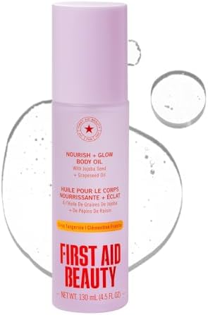 First Aid Beauty Nourish + Glow Body Oil, Crisp Tangerine Scent, 4.5 oz