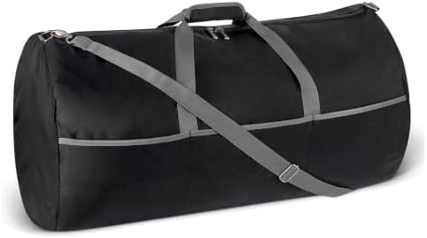 Extra Large Foldable Nylon Duffel Bag for Travel/Storage with Zippered Pockets, 32.4", 150L, 50-LBS Capacity, Black (Previously Amazon Basics)