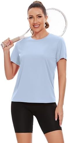 6 Pack Workout Tops for Women Short Sleeve Athletic Quick Dry T Shirts